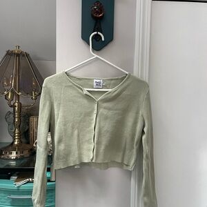 Princess Polly Light Green Button-Up Cardigan